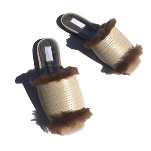 Suzanne Rae Faux Mink Slide size 39